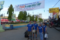 Steven JB Liz Sarah under the Free No Scalpel Vasectomy sign