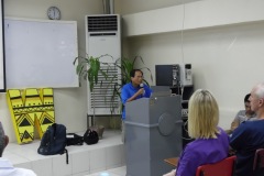 Ramon at the mic at Southwestern University
